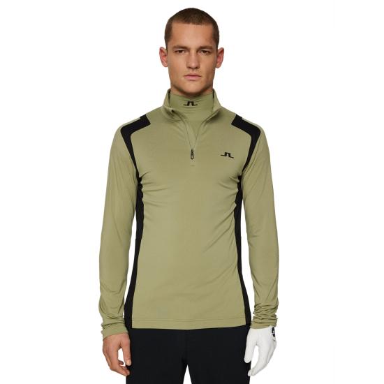  제이린드버그 긴팔 티셔츠 GMJS12062 M311 OIL GREEN DOM - J LINDEBERG