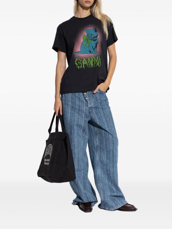 25FW 가니 키티 티셔츠 T4340 252 Grey - GANNI