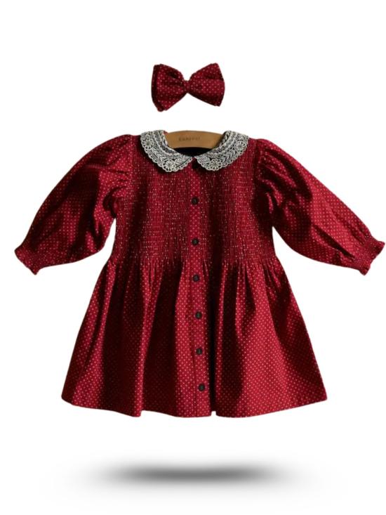 25FW [키즈] 봉주르 원피스 BJ31 AW25K REDWINE