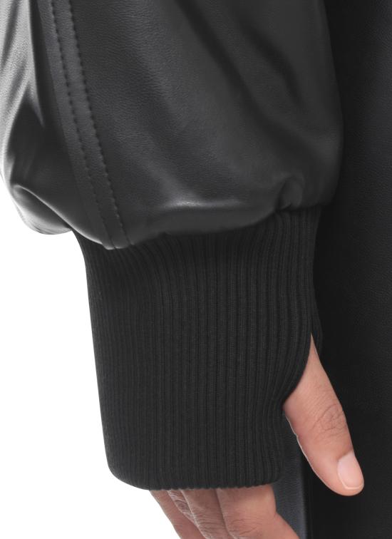 25FW 노마카말리 가죽 자켓 ST3254LVR31 001 Black - NORMA KAMALI