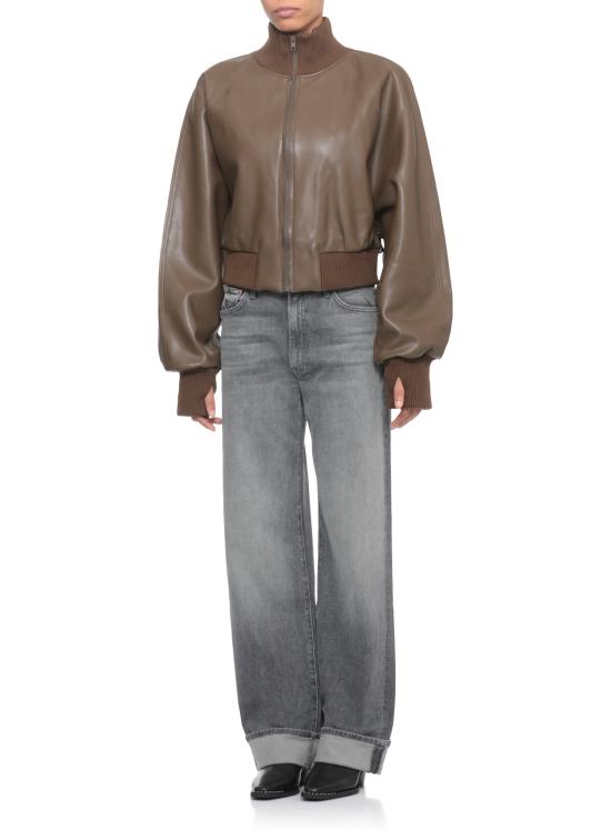 25FW 노마카말리 가죽 자켓 ST3254LVR31 867 Brown - NORMA KAMALI