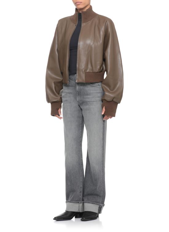 25FW 노마카말리 가죽 자켓 ST3254LVR31 867 Brown - NORMA KAMALI