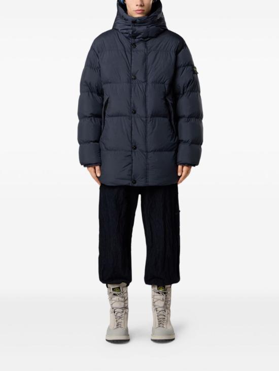 25FW 스톤 아일랜드 4100012 크링클랩스 NY 리사이클 나일론 후드 다운 파카 K2S154100012 S0A23V0020 Blue - STONE ISLAND