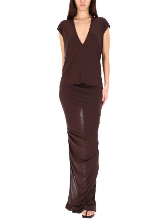 25FW 릭 오웬스 반팔 티셔츠 LI02E3210 RV54 BROWN - RICK OWENS