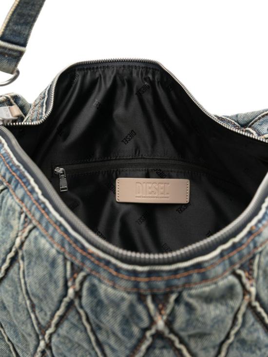 25FW 디젤 참-D-라지 아가일 퀼티드 데님 X10363 P5570HA001 GREY - DIESEL