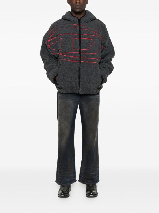 25FW 디젤 후드 티셔츠 A18947 0KIBT9AW BLACK - DIESEL