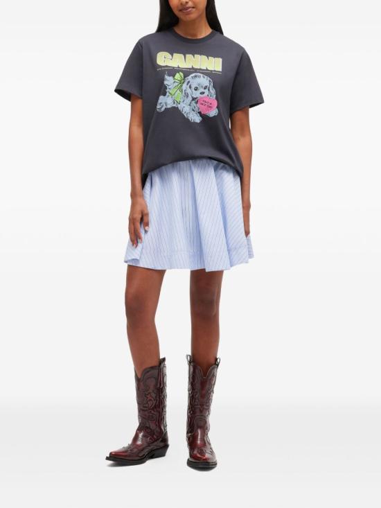 25FW 가니 반팔 티셔츠 T4333 252 CHARCOAL - GANNI