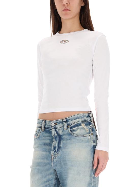 25FW 디젤 반팔 티셔츠 A19438 0CLBR100 WHITE - DIESEL