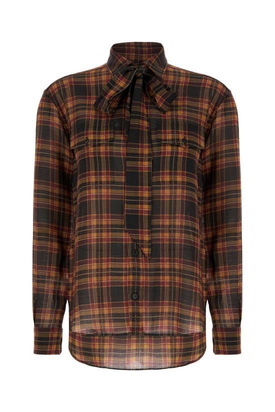 25FW 생로랑 셔츠 838891Y26ZA 6703 CASSANDRE CHECKS