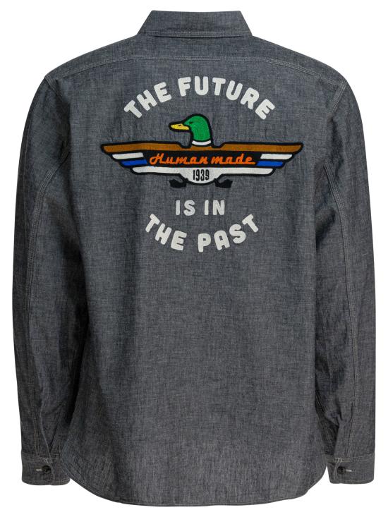 25FW 휴먼메이드 긴팔 셔츠 HM30SH003BLACK Grey - HUMANMADE