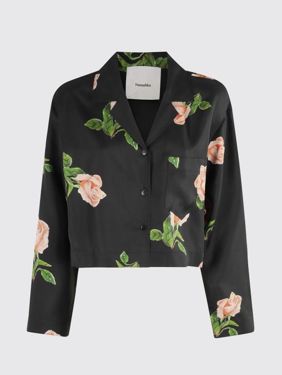 25FW 나누슈카 셔츠 NW25PFTP05798 OFF BLACK ROSES Black