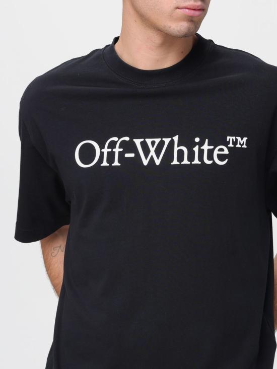 25FW 오프화이트 반팔 티셔츠 OMAA120C99JER008 1001 Black - OFF WHITE