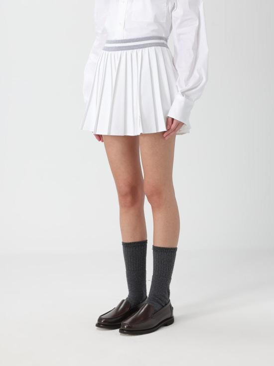 25FW 브루넬로 쿠치넬리 숏 스커트 ML153G3751 C159 White - BRUNELLO CUCINELLI