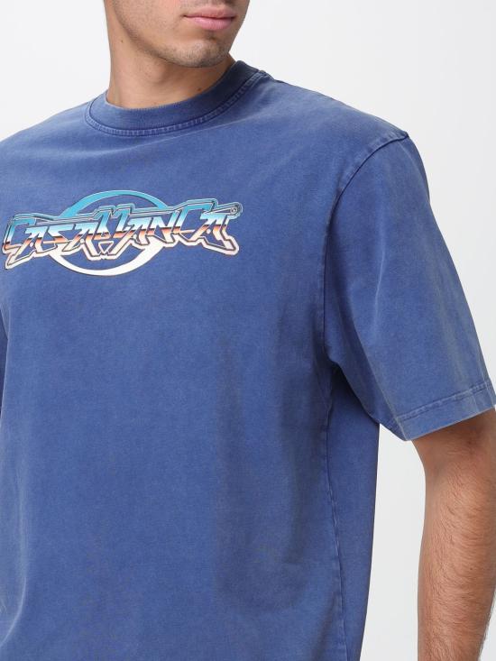 25FW 카사블랑카 반팔 티셔츠 MPF25JTS44 02 Navy - CASABLANCA