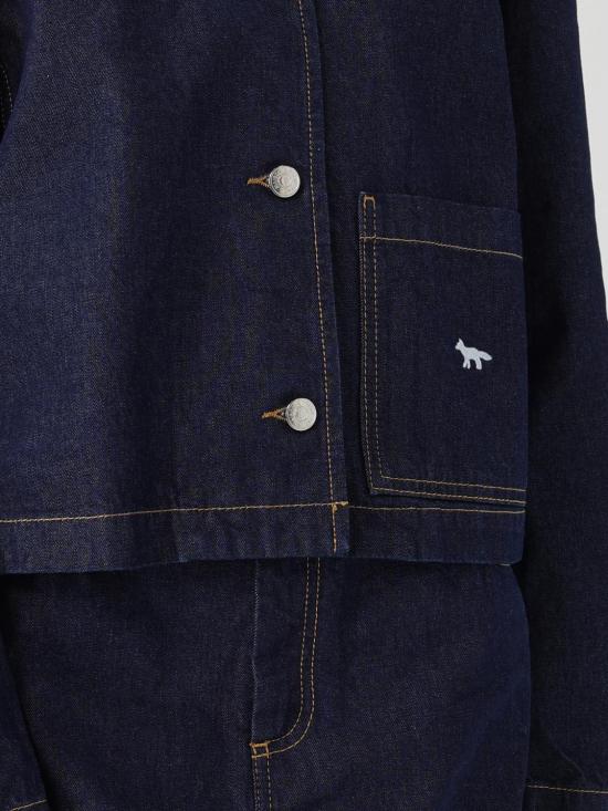 25FW 메종키츠네 데님 크롭 자켓 PW02142WW0081 P470 Blue - MAISON KITSUNE