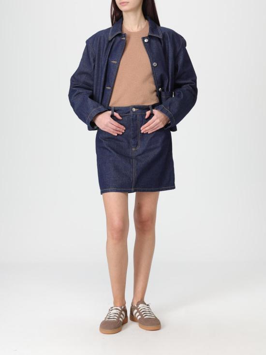 25FW 메종키츠네 데님 크롭 자켓 PW02142WW0081 P470 Blue - MAISON KITSUNE