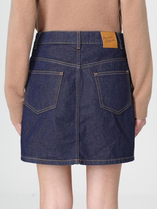 25FW 메종키츠네 데님 미니 스커트 PW01503WW0081 P470 Blue - MAISON KITSUNE