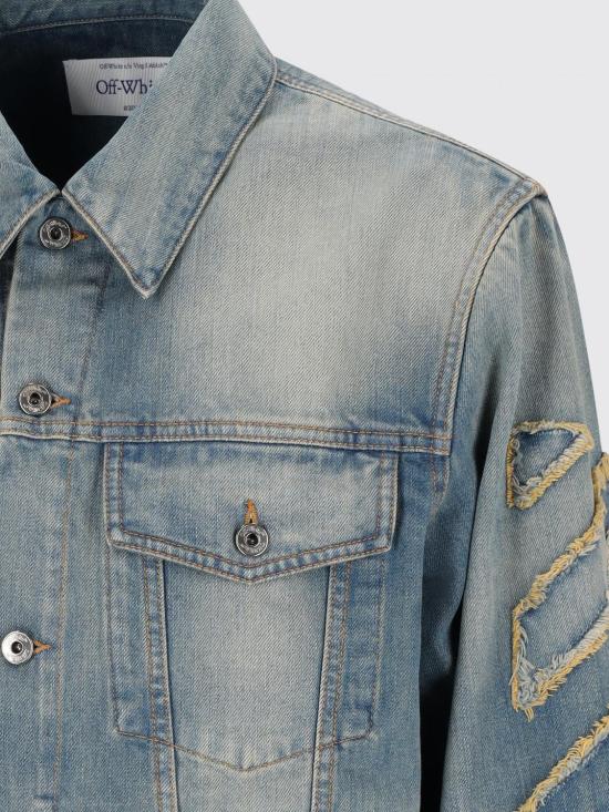 25FW 오프화이트 데님 자켓 OMYE09BF25DEN001 4141 Blue - OFF WHITE