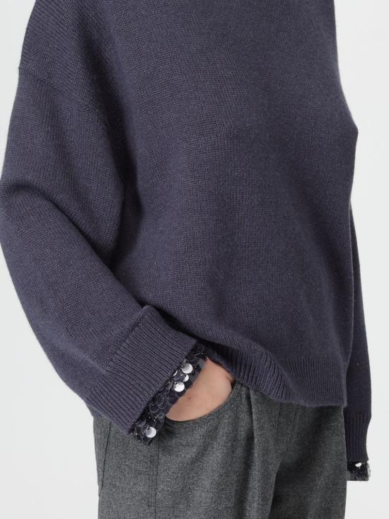 25FW 브루넬로 쿠치넬리 터틀넥 M16521803 C7186 Blue - BRUNELLO CUCINELLI