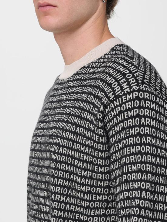 25FW 엠포리오 아르마니 스웨터 EM002630AF14199 FC104 Black - EMPORIO ARMANI