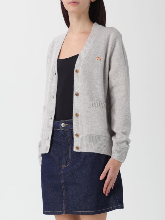 25FW 메종키츠네 베이비 폭스 램스울 박시 가디건 PW00501KT1006 H120 Grey - MAISON KITSUNE