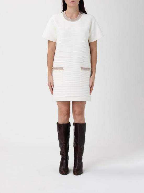 25FW 엠포리오 아르마니 롱 원피스 EW001237AF18159 M0001 White