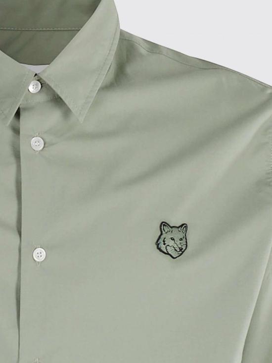 25FW 메종키츠네 토널 폭스 헤드 패치 릴렉스드 셔츠 MM00403WC5042 0078 Green - MAISON KITSUNE
