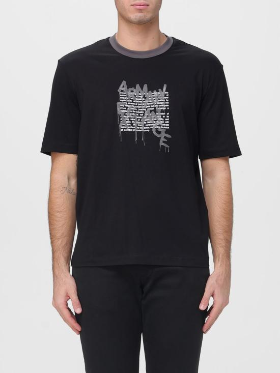 25FW 알마니 반팔 티셔츠 XM001450AF10358 MC301 Black