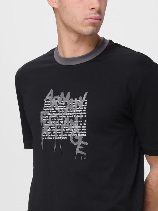 25FW 알마니 반팔 티셔츠 XM001450AF10358 MC301 Black - ARMANI