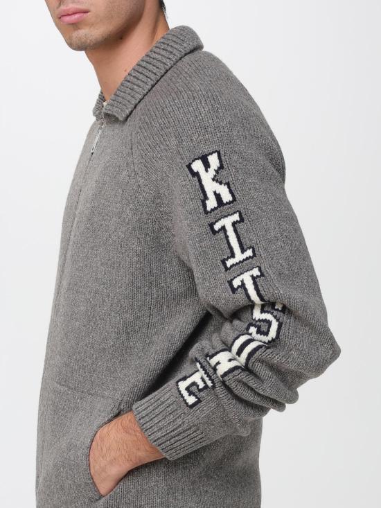 25FW 메종키츠네 컬리지 니트 울 자켓 PM02112KT1150 H131 Grey - MAISON KITSUNE