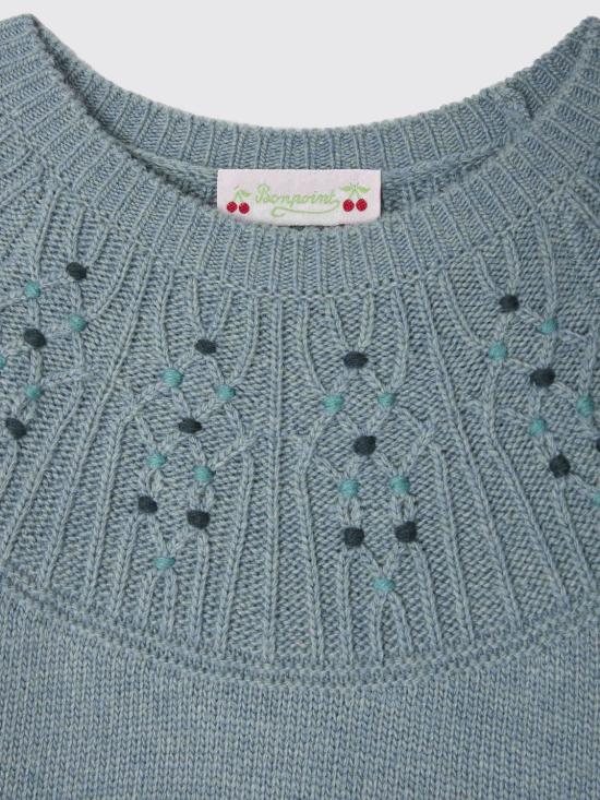 25FW [키즈] 봉쁘앙 풀오버 W05GJUK00016 143 Gnawed Blue - BONPOINT