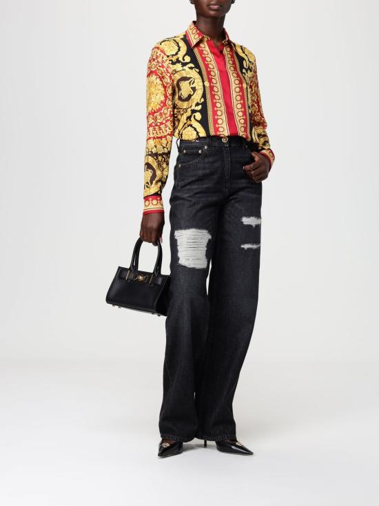 25FW 베르사체 데님 팬츠 10204101A14809 1D040 Black - VERSACE