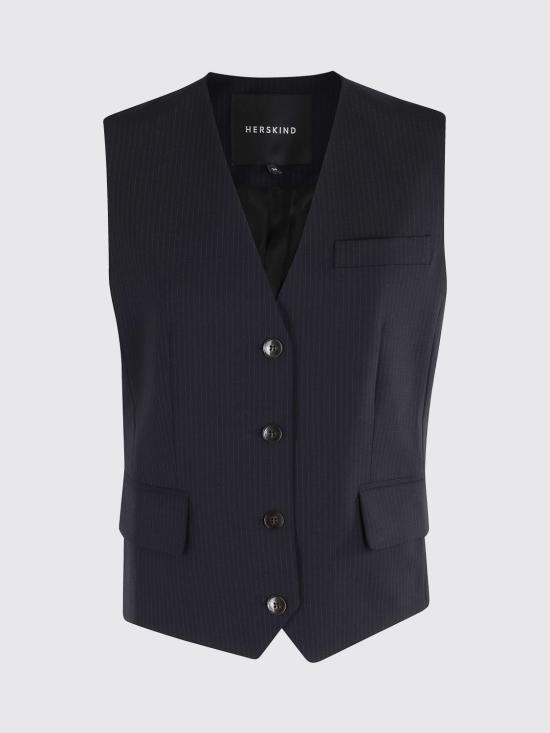 25FW 비르기테 허스카인드 베스트 5625134 NAVY PINSTRIPE Navy