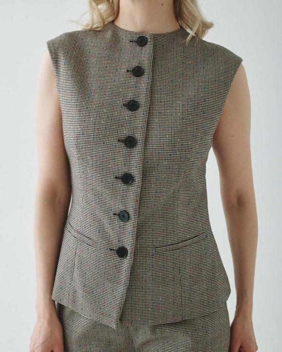  트윈 베스트 하이넥 웨이스트코트 마이크로 하운드투스 - TWIN