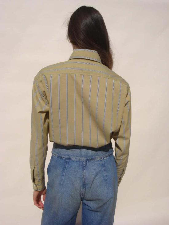  Emma Rothkopf 셔츠 에마 로스코프 코트 버튼 다운 셔츠 머스타드 스트라이프 - EMMA ROTHKOPF