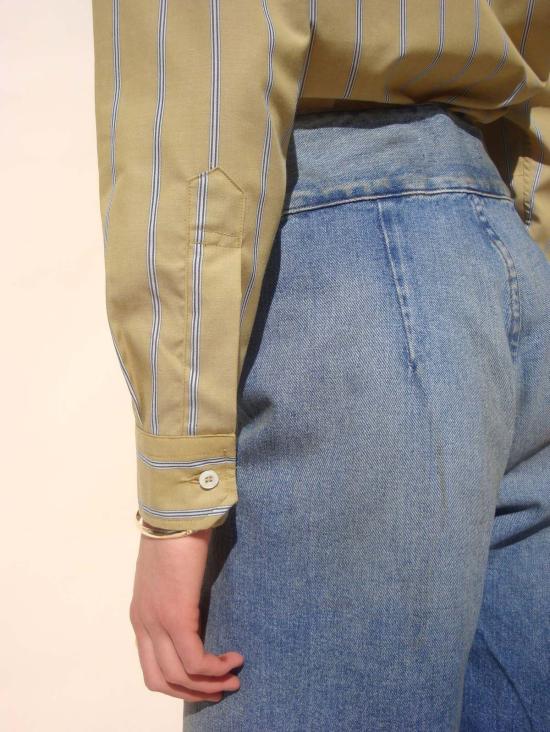  Emma Rothkopf 셔츠 에마 로스코프 코트 버튼 다운 셔츠 머스타드 스트라이프 - EMMA ROTHKOPF