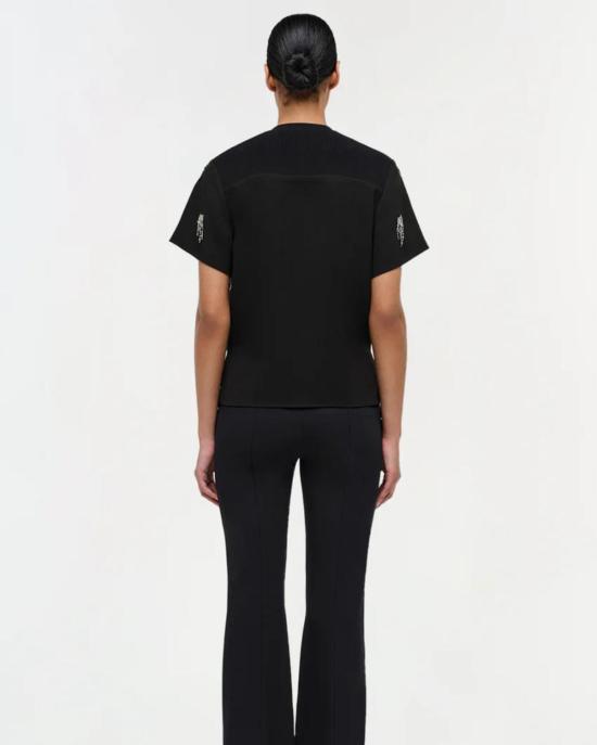  조나단 심카이 반팔 티셔츠 Jonathan Simkhai Abelia S/S 티셔츠 블랙 - JONATHAN SIMKHAI