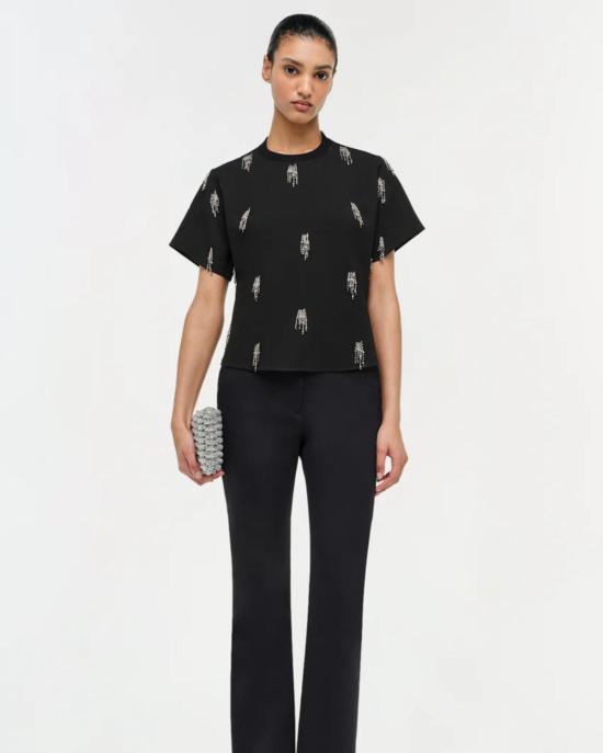  조나단 심카이 반팔 티셔츠 Jonathan Simkhai Abelia S/S 티셔츠 블랙 - JONATHAN SIMKHAI