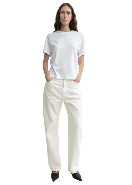  토템 데님 팬츠 트위스트 솔기 풀 렝스 진 - TOTEME