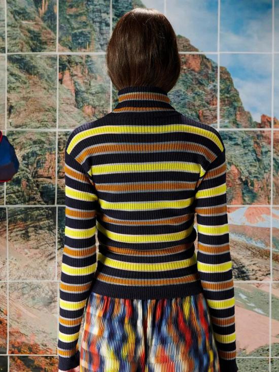  헨릭 빕스코브 터틀넥 Henrik Vibskov 라인  스웨터 네이비 스트라이프 - HENRIK VIBSKOV