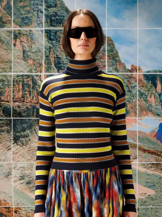  헨릭 빕스코브 터틀넥 Henrik Vibskov 라인  스웨터 네이비 스트라이프 - HENRIK VIBSKOV