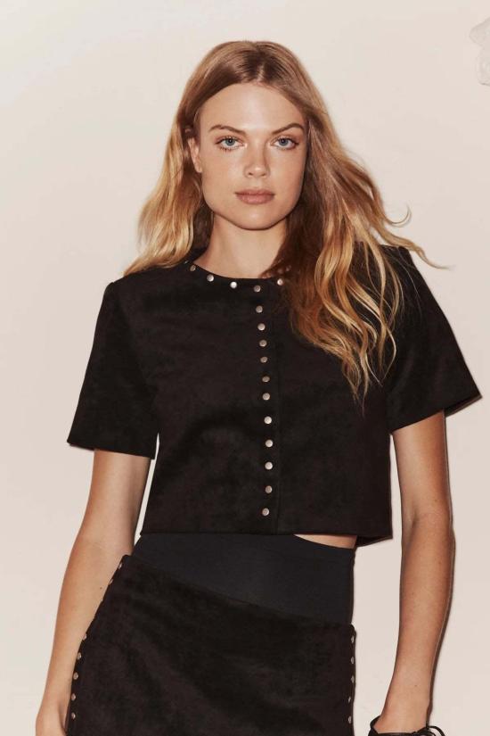  아만다 업리차드 민소매 티셔츠 아만다 업리처드 브라스웰 탑 블랙 - AMANDA UPRICHARD