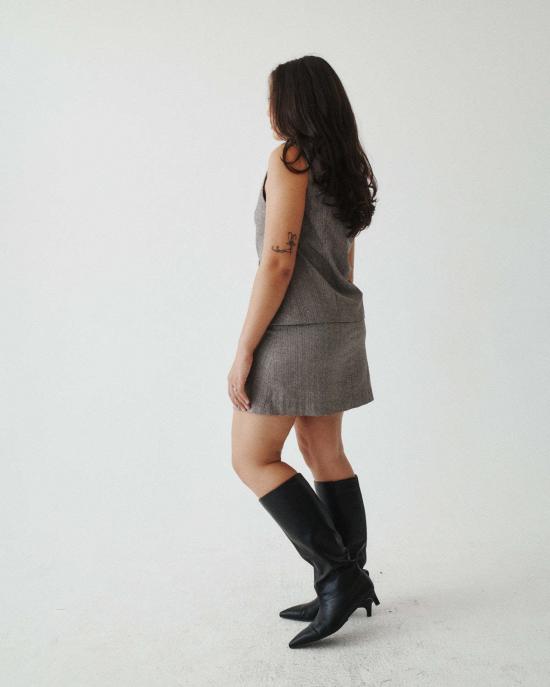  TWIN 숏 스커트 트윈 A라인 미니 스커트 마이크로 하운드투스 - OTHER BRANDS