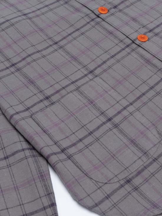  Everyday Mountaineering 긴팔 셔츠 Lowland 플란넬  퍼플/그레이 - EVERYDAY MOUNTAINEERING