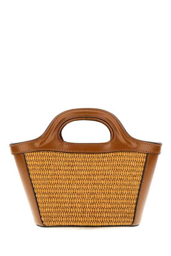 26SS 마르니 레더 & 라피아 트로피컬리아 마이크로백 BMMP0067Q0P3860 00M50 RAW SIENNA - MARNI