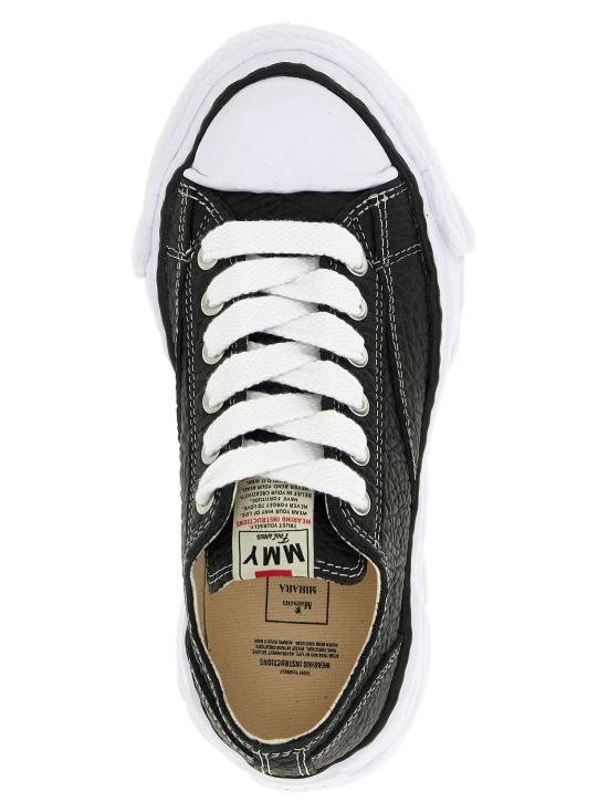 26SS 메종 미하라 야스히로 피터슨23 OG 솔 몬스터 레더 로우탑 스니커즈 A15FW723BLACK White Black - MAISON MIHARA YASUHIRO