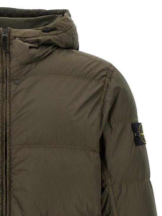 25FW 스톤 아일랜드 크링클랩스 와펜 패치  후드 다운 자켓 K2S154100011S0A23V0054 Green - STONE ISLAND