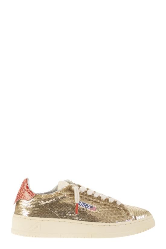 25FW 오트리 달라스 로우 고트스킨 스니커즈 ADLWTI03 GOLD RED