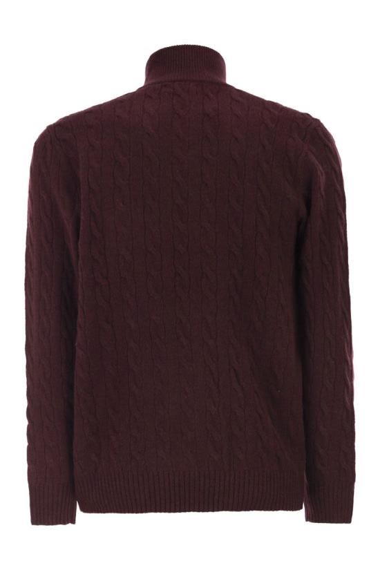 25FW 폴로 랄프로렌 포니 자수 케이블 니트 점퍼 710876766 007 BORDEAUX - POLO RALPH LAUREN