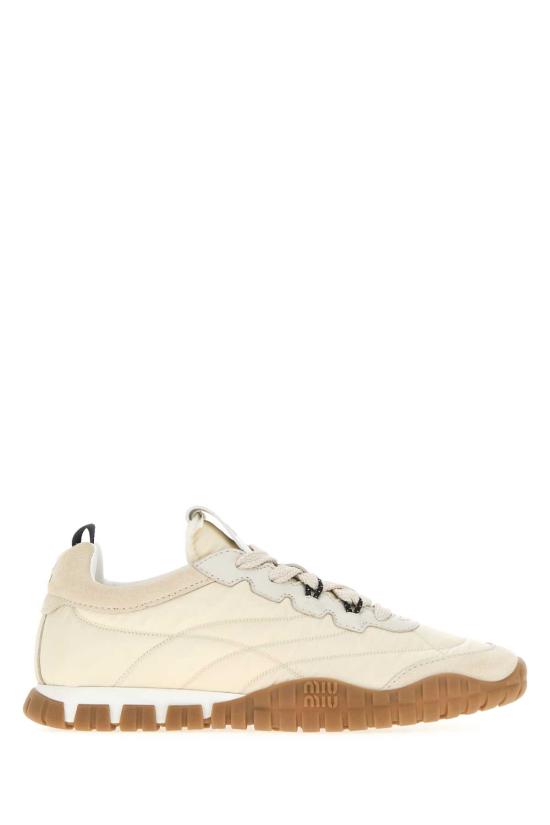  미우미우 타이어 테크니컬 스웨이드 스니커즈 5E417EF005ZJM F0304 BEIGE O TAN